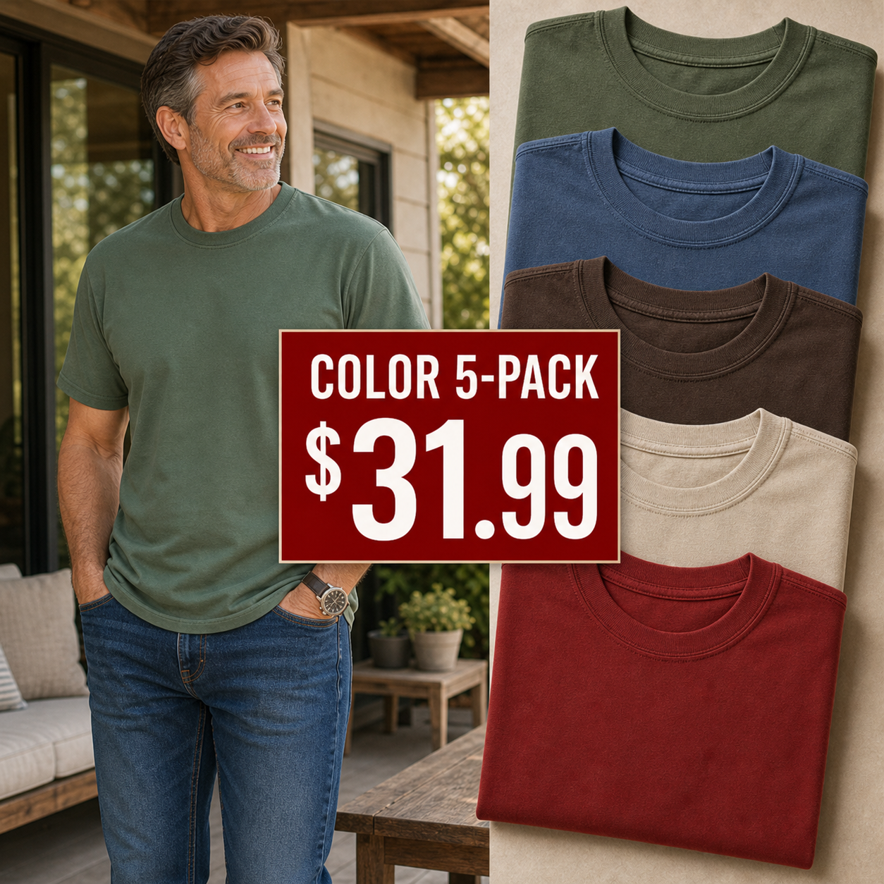 Men's Heavyweight Cotton Crew Neck T-Shirts
