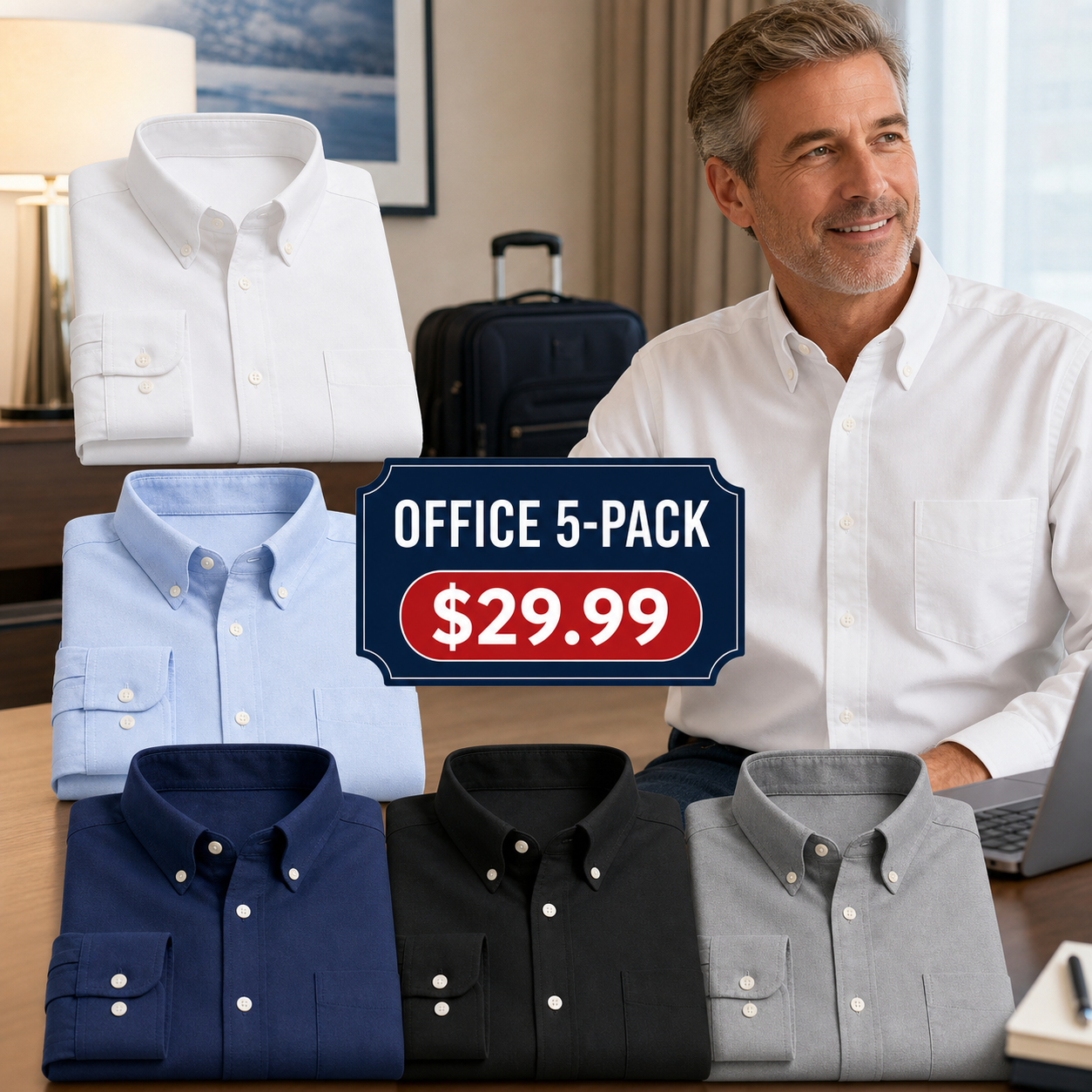 Men's Wrinkle-Free Oxford Button-Down Shirts