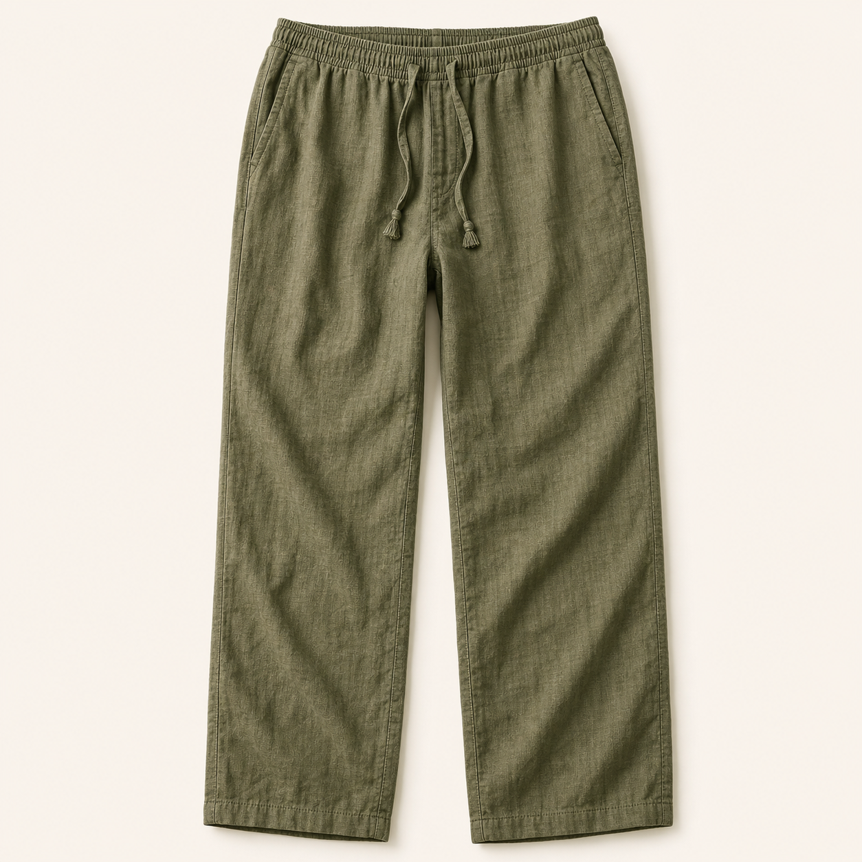 Men's Linen-Blend Drawstring Resort Pants