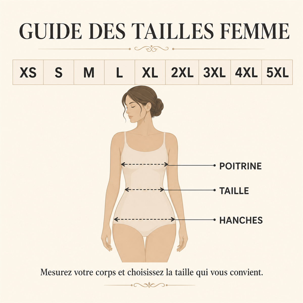 Short decontracte femme a revers et poches - Guide general des tailles femme
