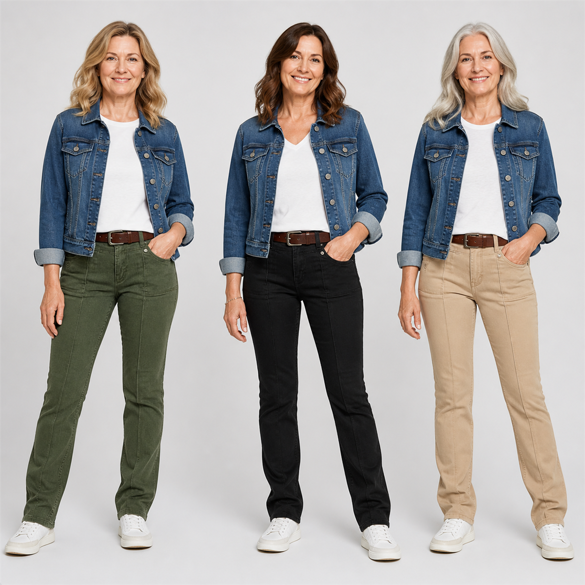 Pantalon droit femme a poches cargo - Premiere idee de tenue