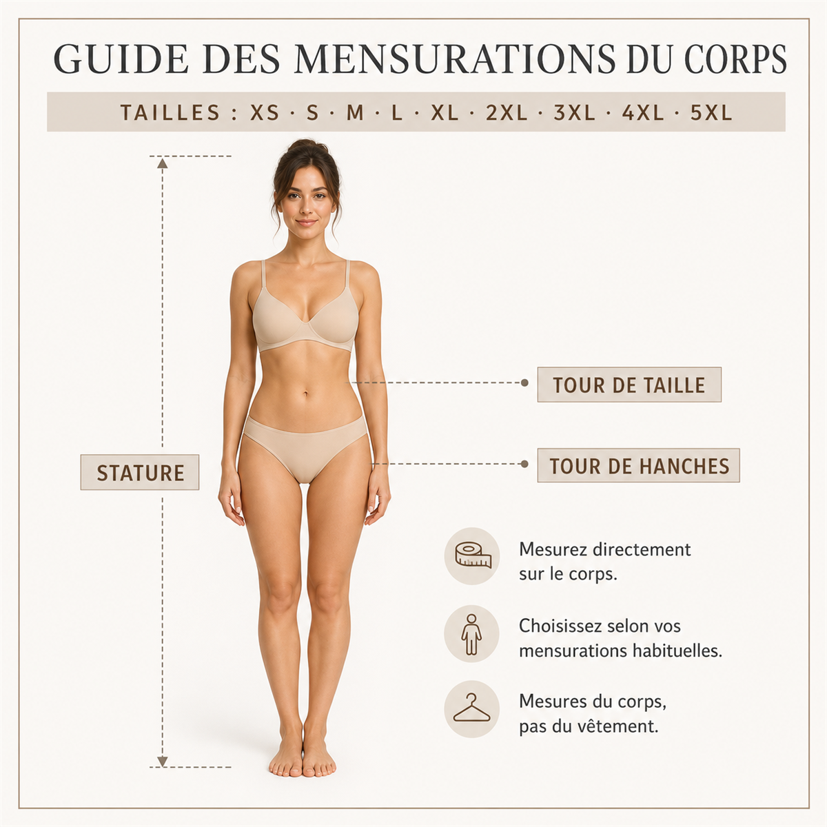Pantalon droit femme a poches cargo - Guide general des tailles femme