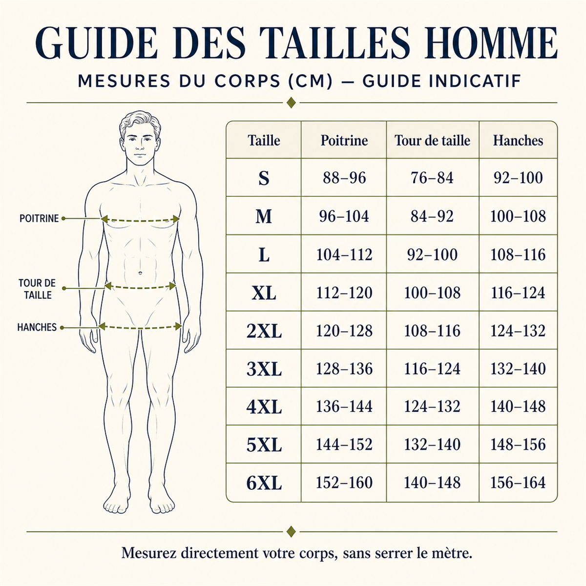 Ensemble homme avec haut Henley a capuche et pantalon decontracte - Guide general des tailles homme