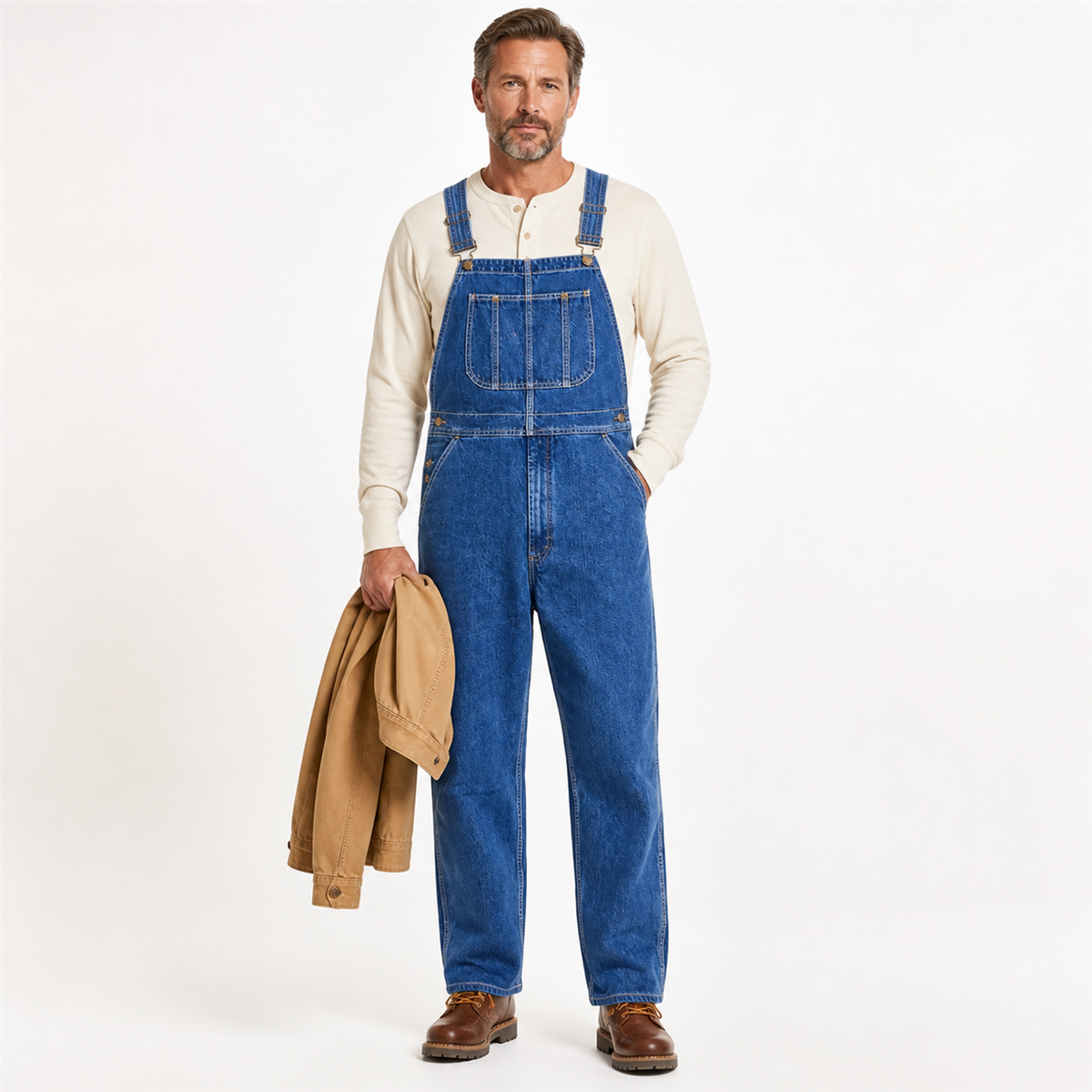 Salopette en jean homme à coupe droite et poche bavette - Premiere idee de tenue