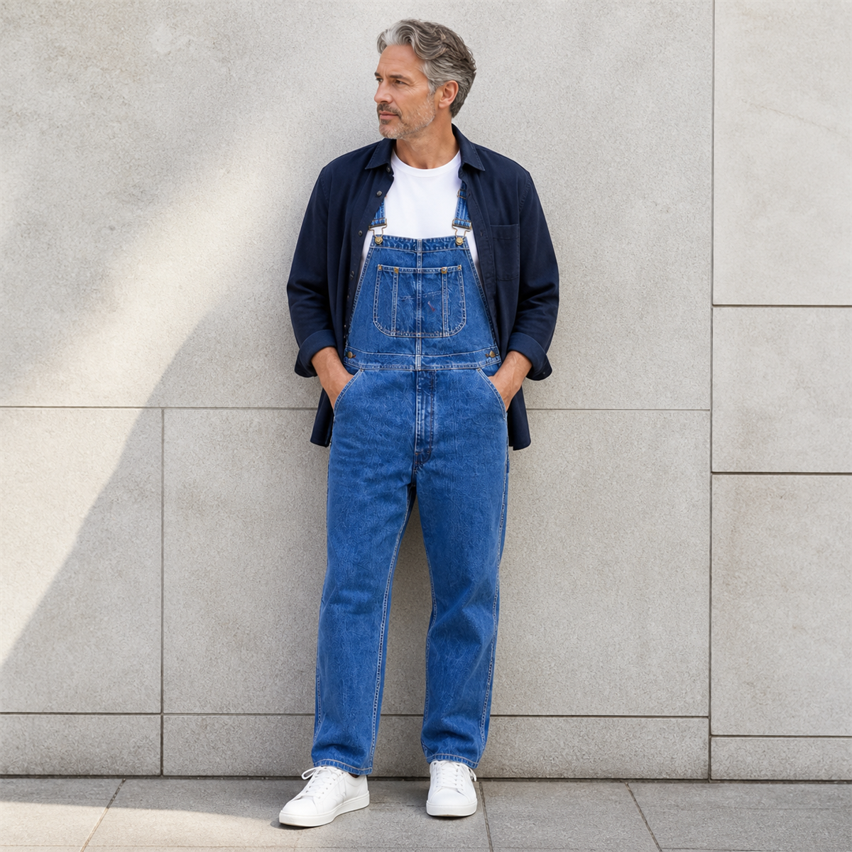 Salopette en jean homme à coupe droite et poche bavette - Deuxieme idee de tenue