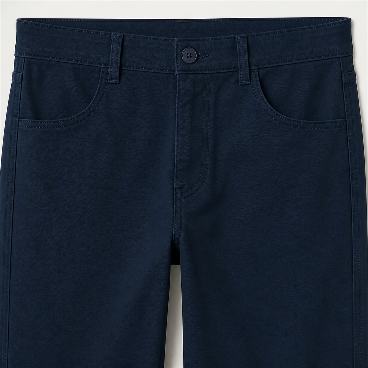 Pantalon court large femme à taille boutonnée - Detail : poches avant discrètes