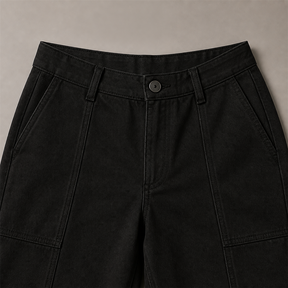 Pantalon utilitaire femme à coupe fuselée - Detail : taille confortable à cordon