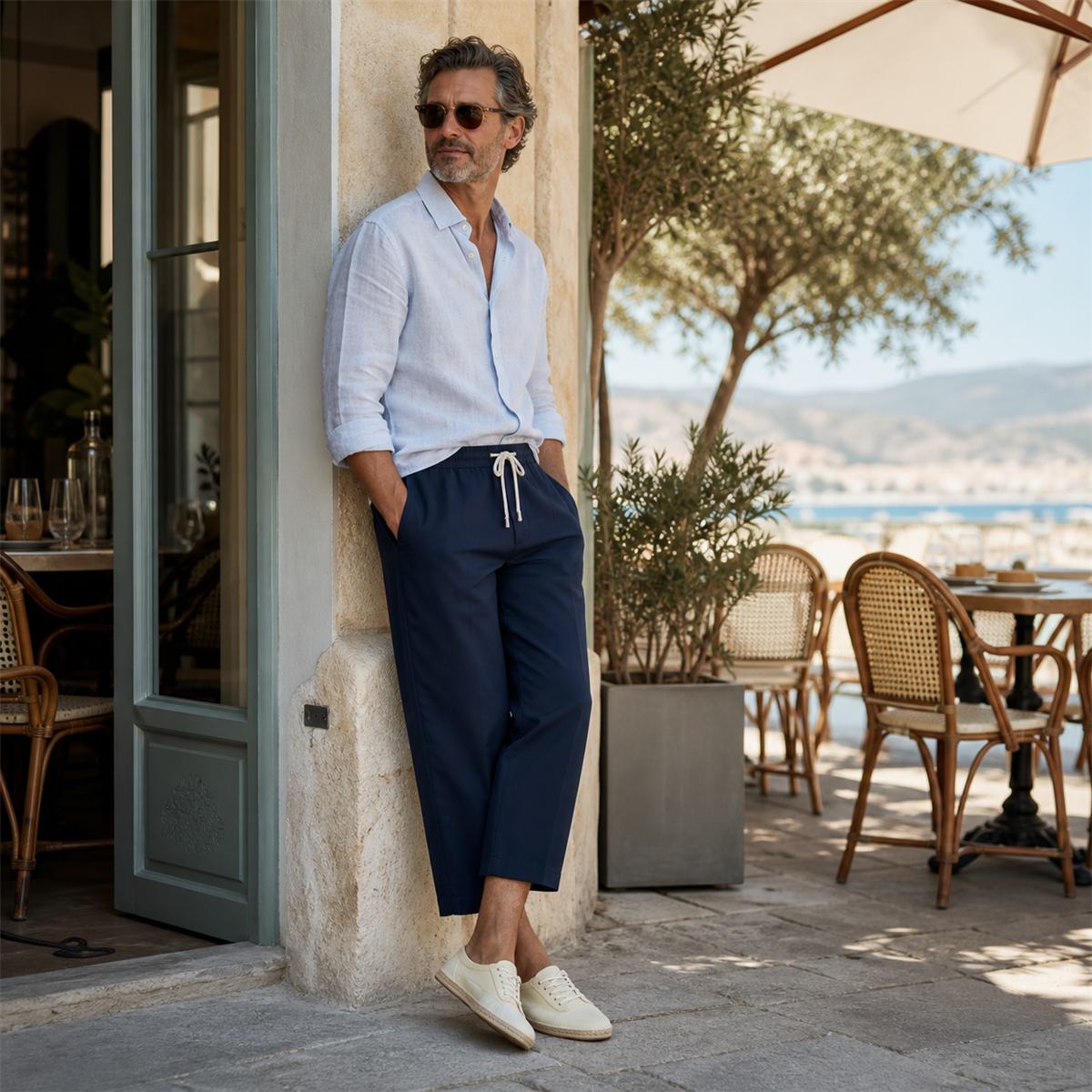 Pantalon de jogging court et large homme - Porte pendant le week-end