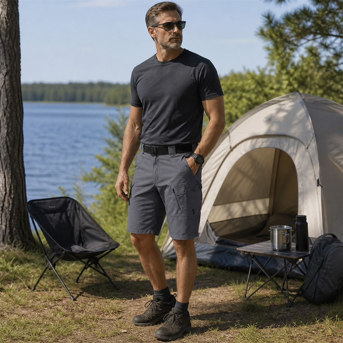 Short tactique homme avec ceinture - Porte pendant le week-end