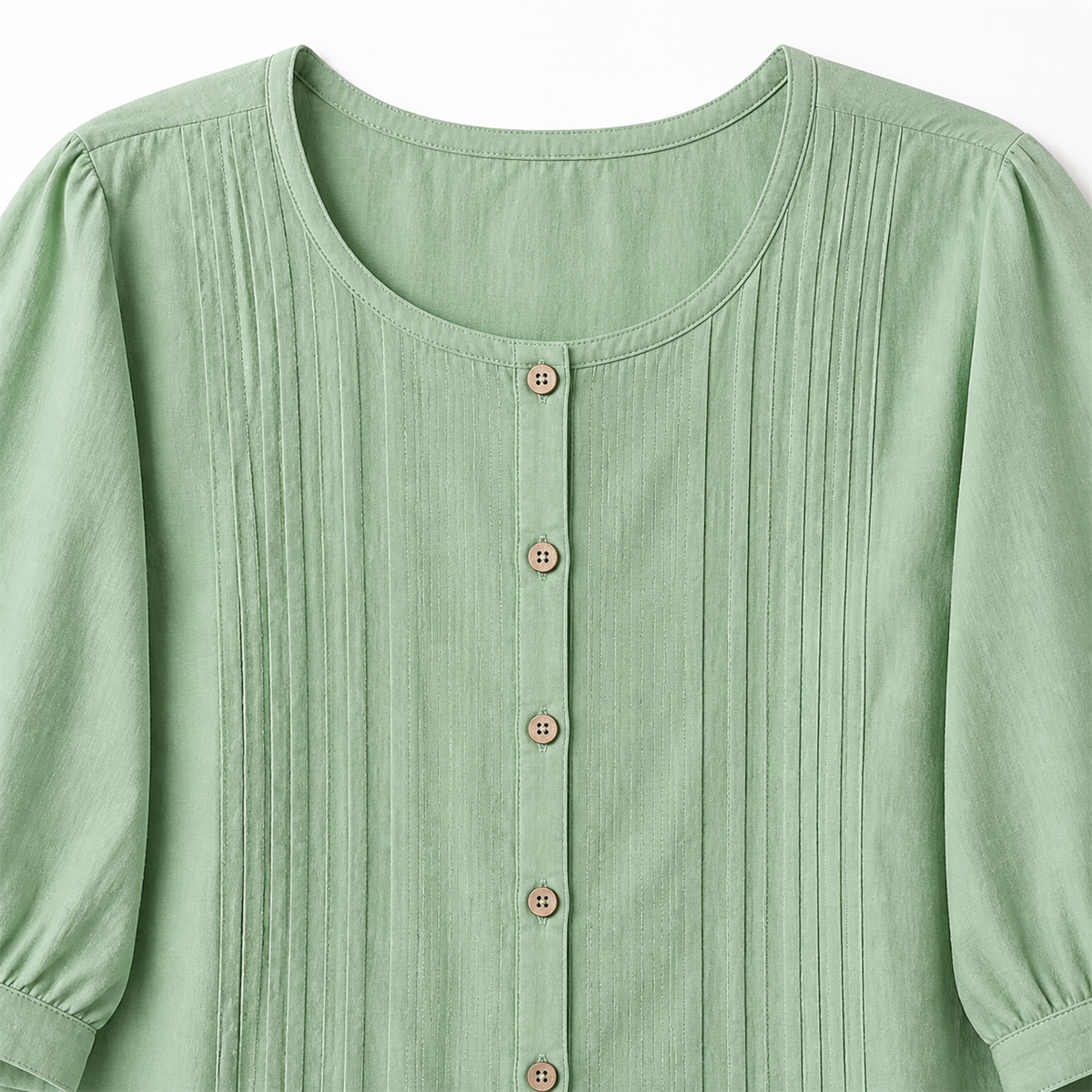 Women's Embroidered Button-Front Three-Quarter-Sleeve Blouse - Detail of