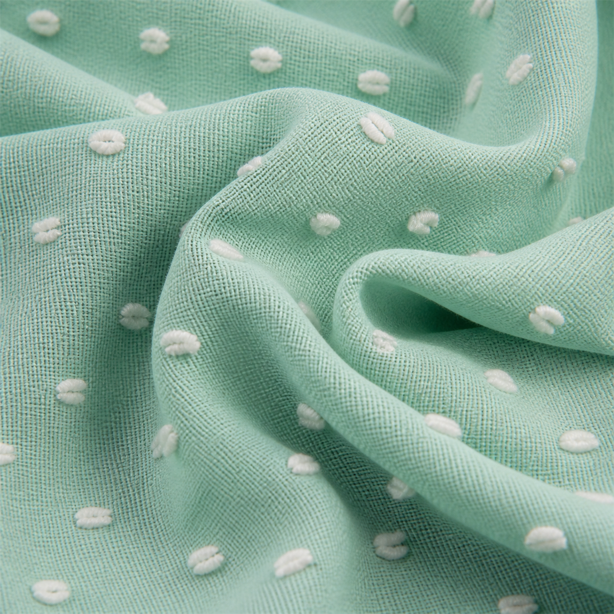Women's Relaxed Swiss-Dot V-Neck Short-Sleeve Button-Front Blouse - Open V neckline and full button-front construction