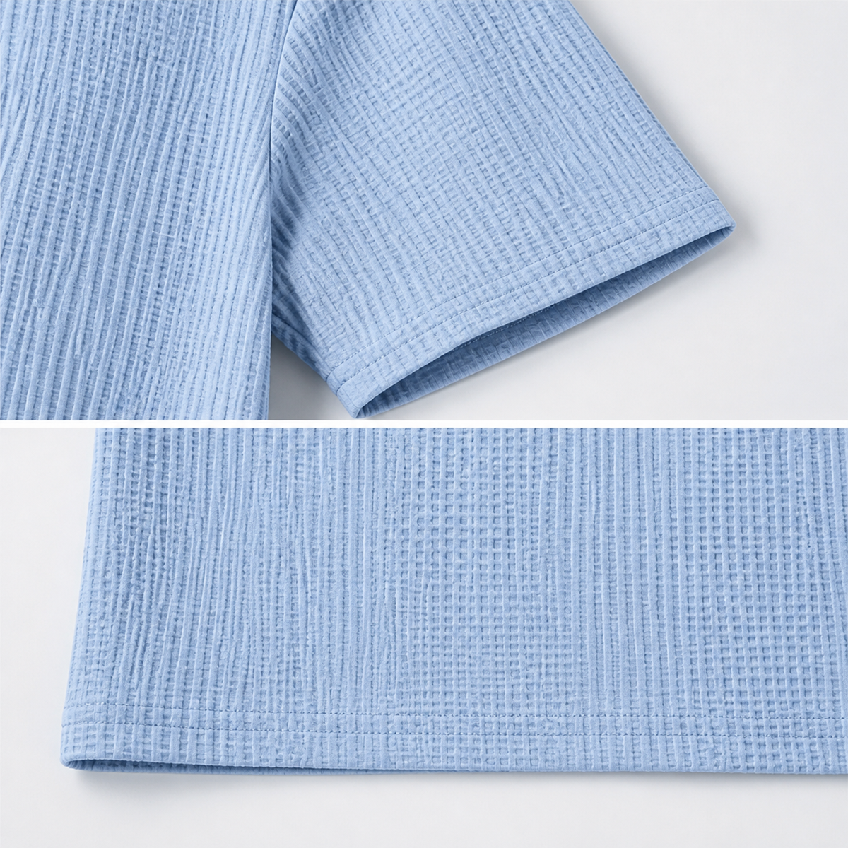 Men's Relaxed Textured Crewneck Short-Sleeve T-Shirt - Detail of