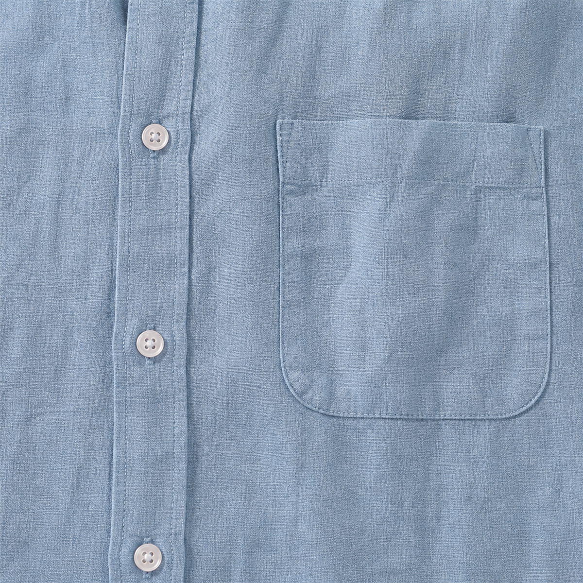Men's Relaxed Linen-Look Short-Sleeve Button-Front Shirt - Classic point collar and full button-front construction