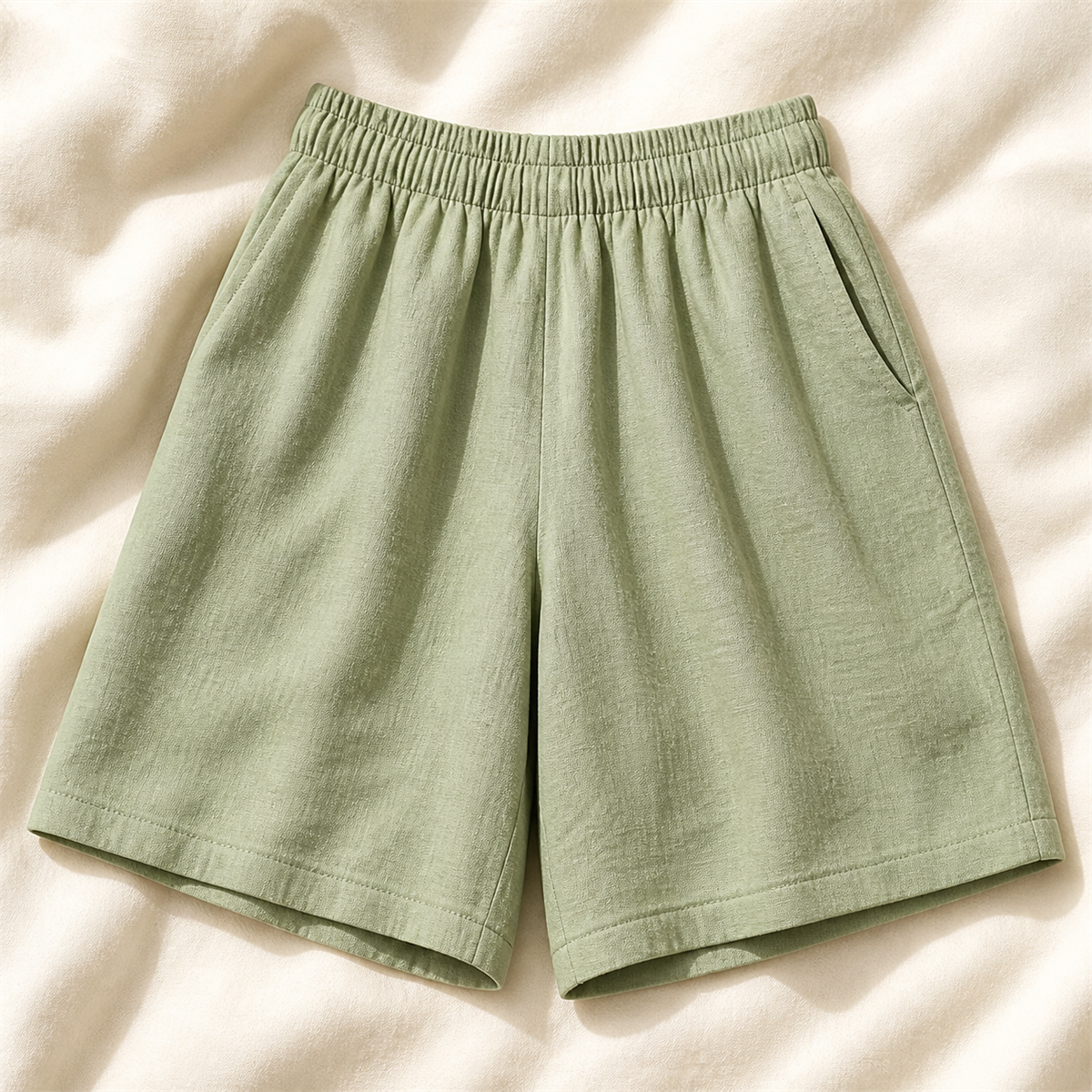 Women's Relaxed Halter-Neck Sleeveless Top and Knee-Length Shorts Set - Detail of