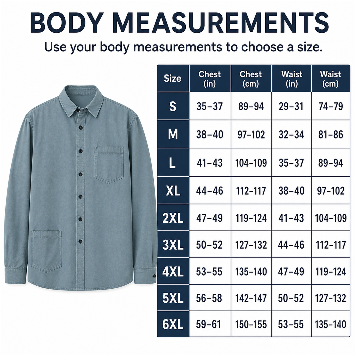 Men's Relaxed Long-Sleeve Two-Pocket Button-Front Overshirt - Two asymmetrical patch pockets add practical visual detail