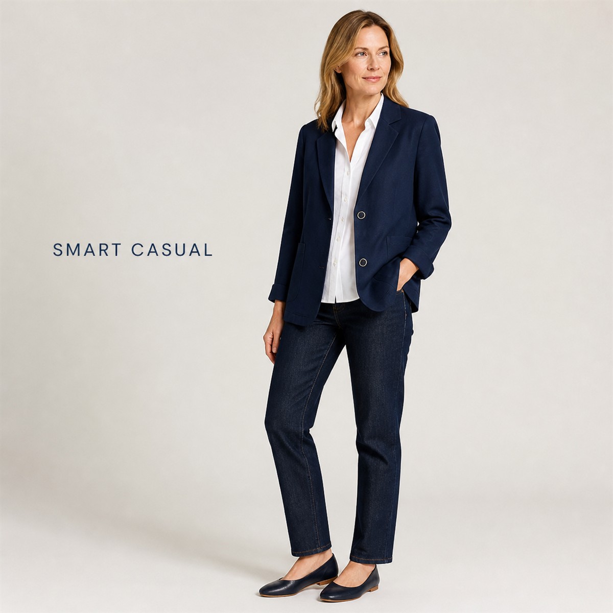 Women's Relaxed Linen-Look Three-Quarter Sleeve Blazer - Styled with tailored separates
