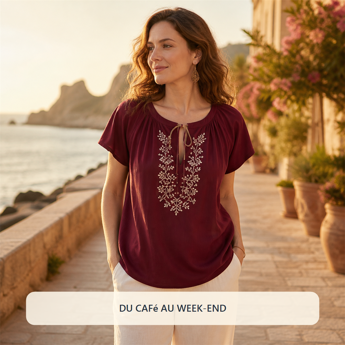 Lot de 14 hauts bohèmes femme - 7 manches courtes + 7 manches longues - Blouse bohème portée en ville