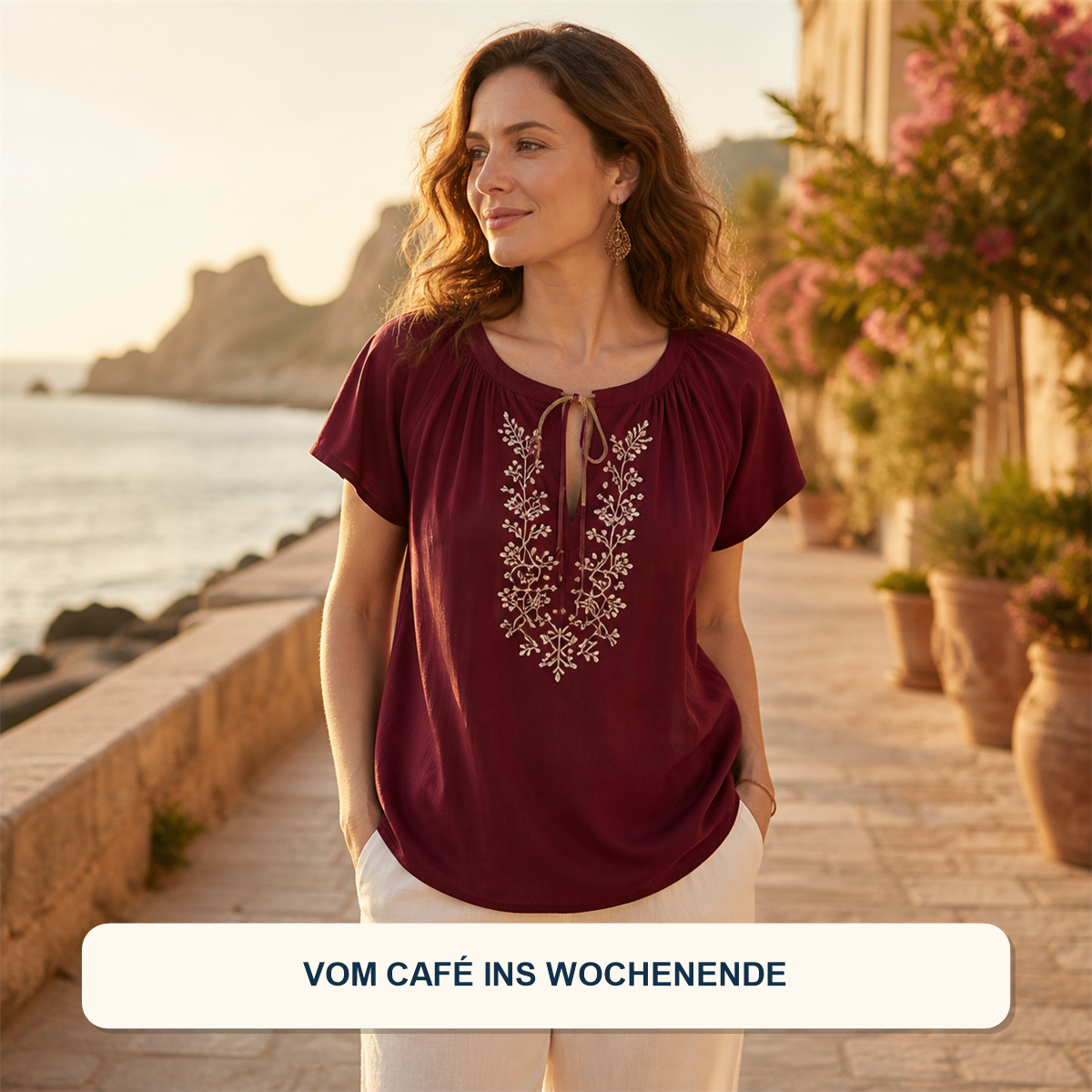 14er-Set Boho-Damenoberteile - 7 kurzärmelige + 7 langärmelige Modelle - Boho-Bluse im entspannten Stadtlook