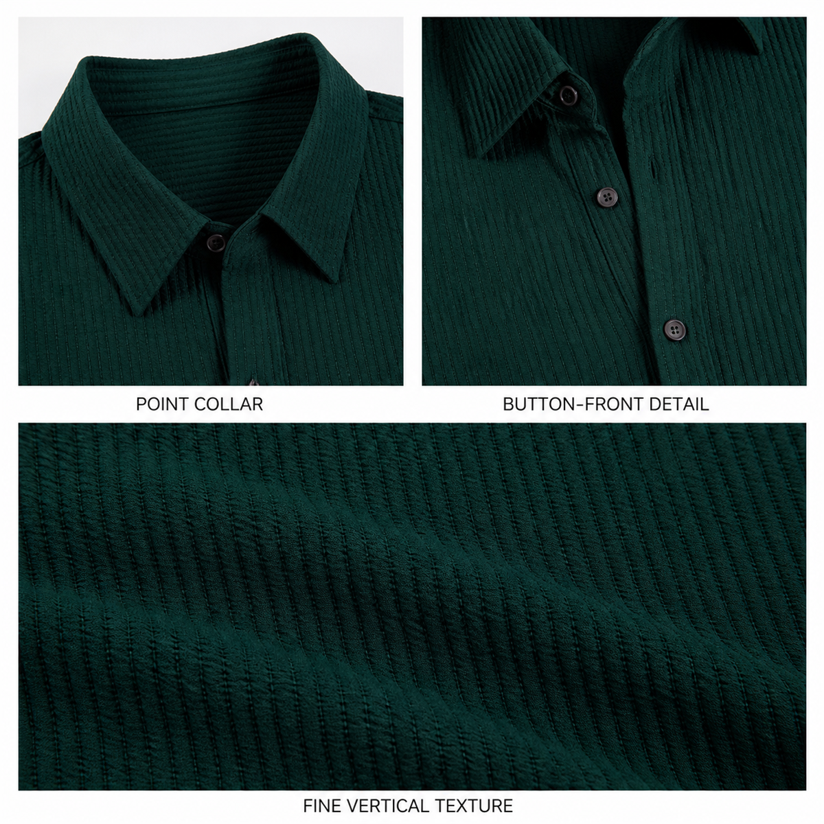 Men's Textured Short-Sleeve Button-Front Shirt - Detail of 