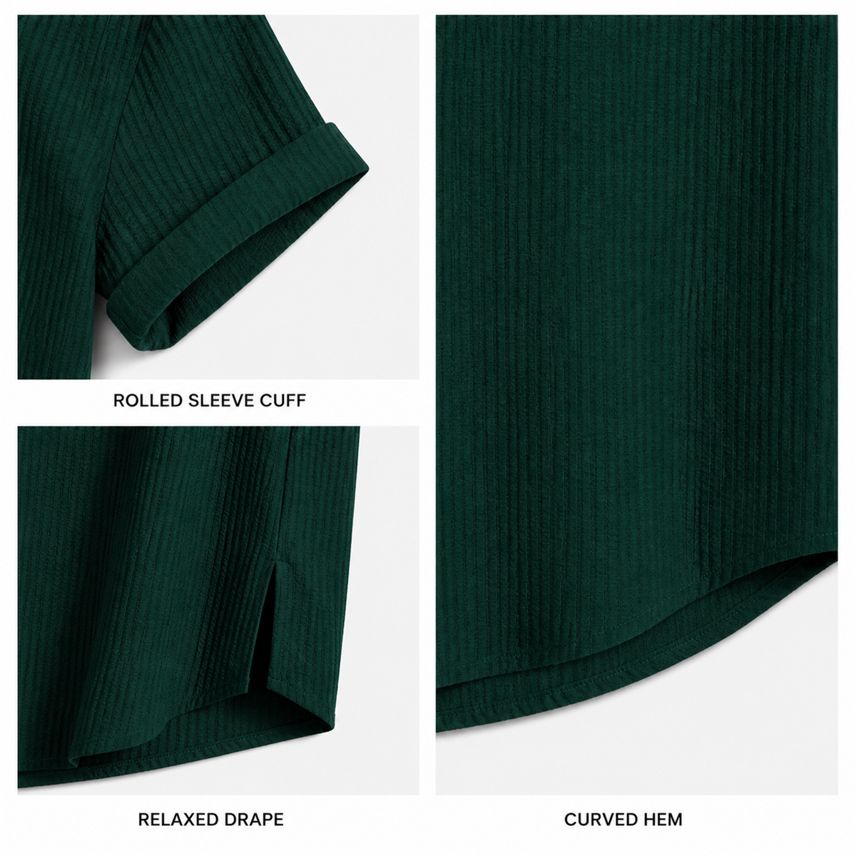 Men's Textured Short-Sleeve Button-Front Shirt - Point collar