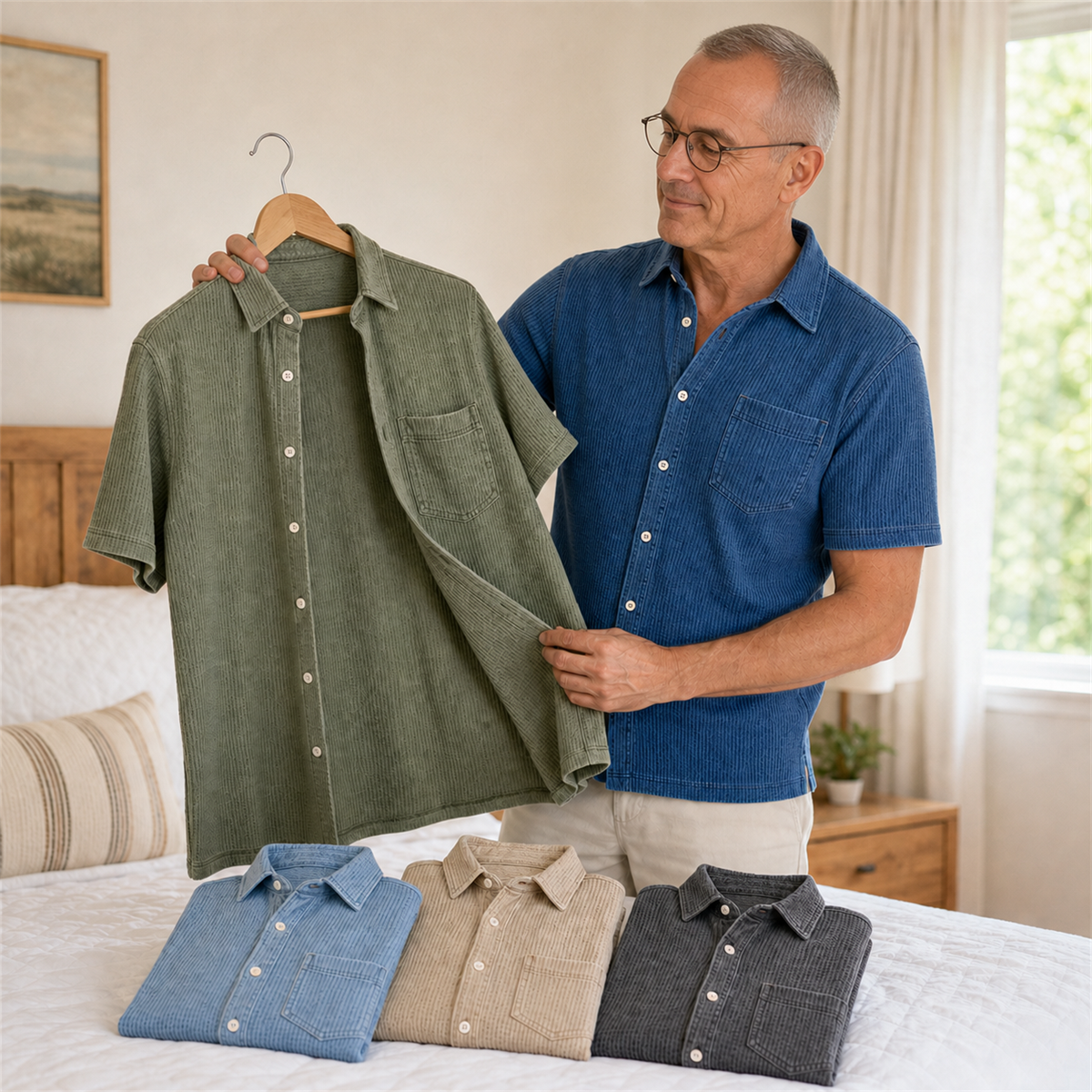 T3u0801001 Kundenfoto Herren Hemd Tiefblau