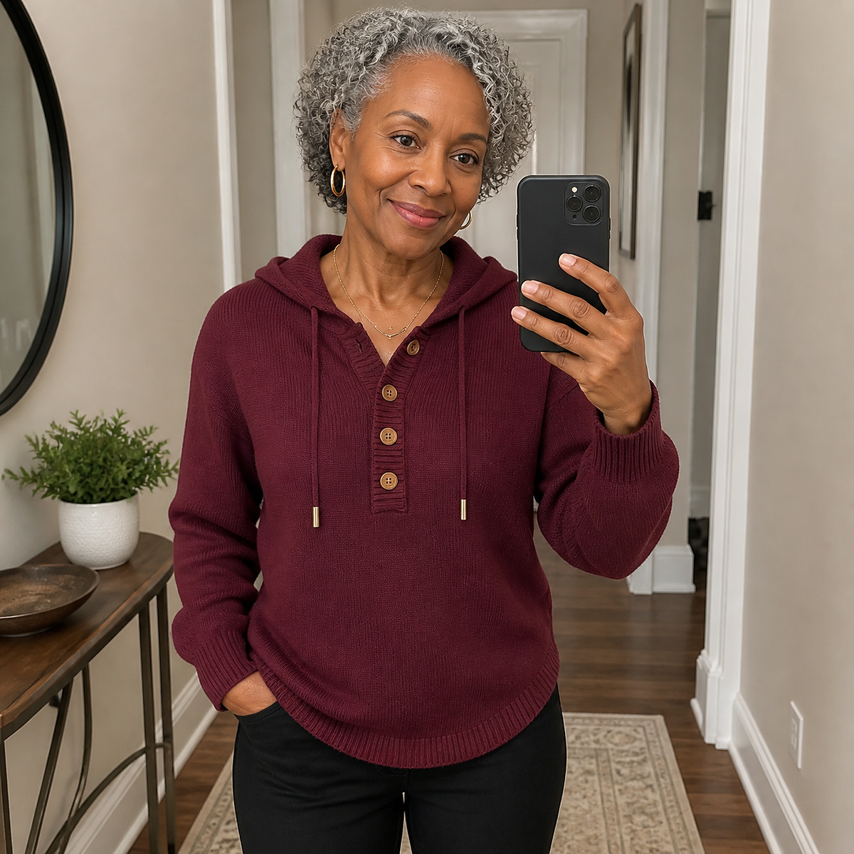 T3u0805006 Hallway mirror Burgundy