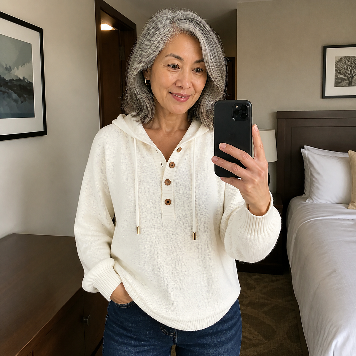 T3u0805006 Hotel mirror Ivory