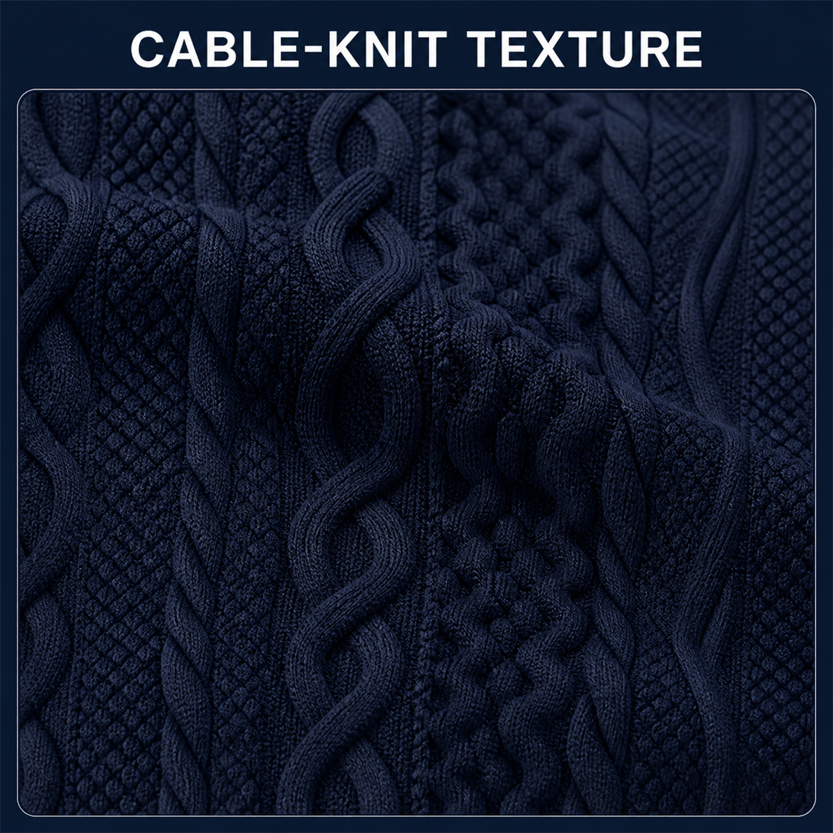 Close view of the cable-knit texture