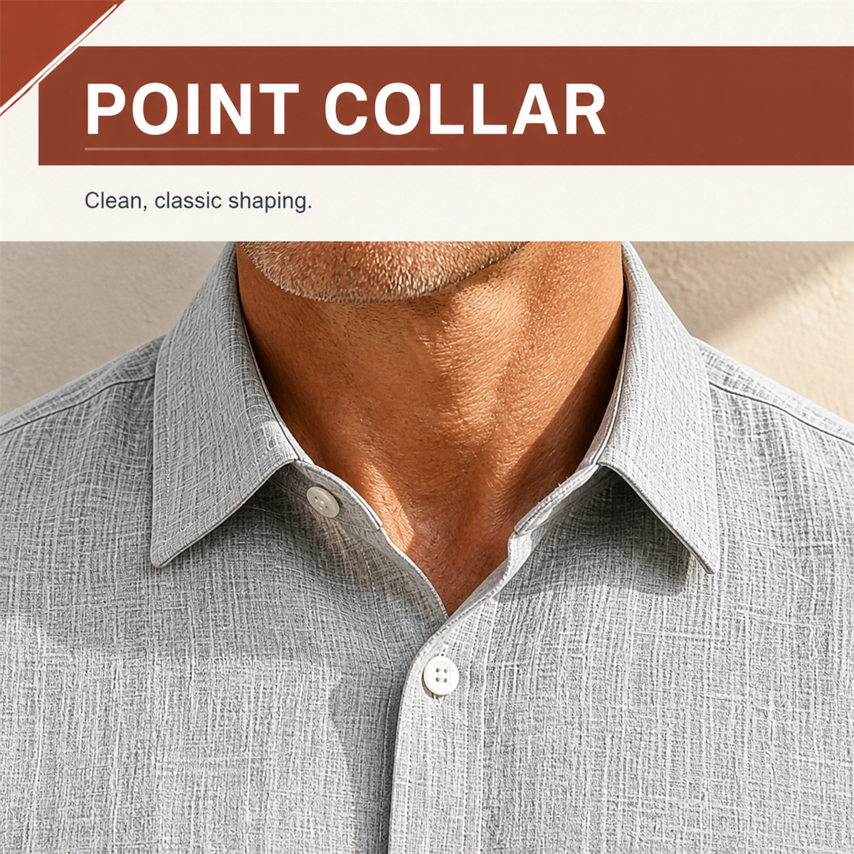 Close view of the point collar