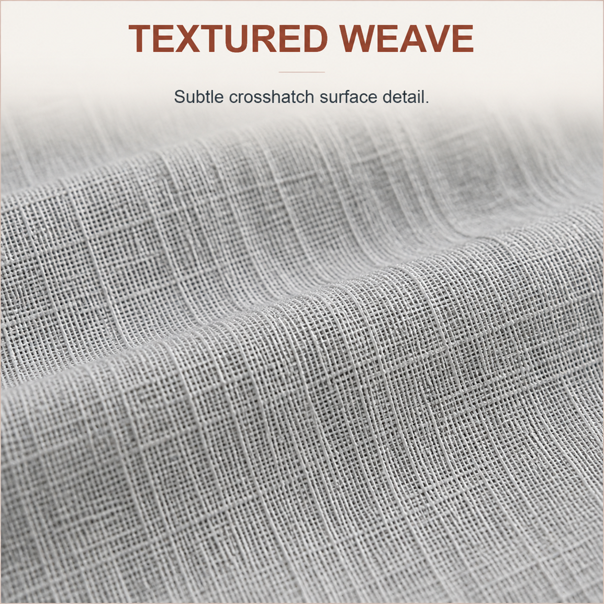 Close view of the textured weave