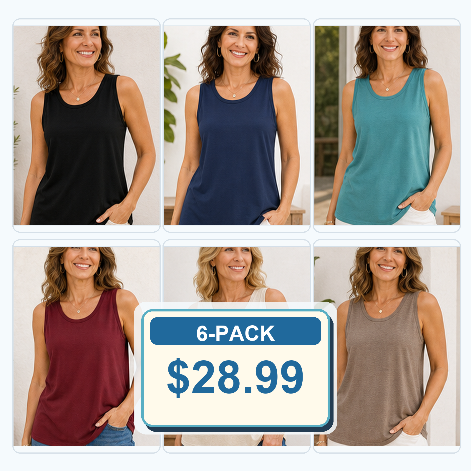 Loose Round-Neck Sleeveless Tanks for Women