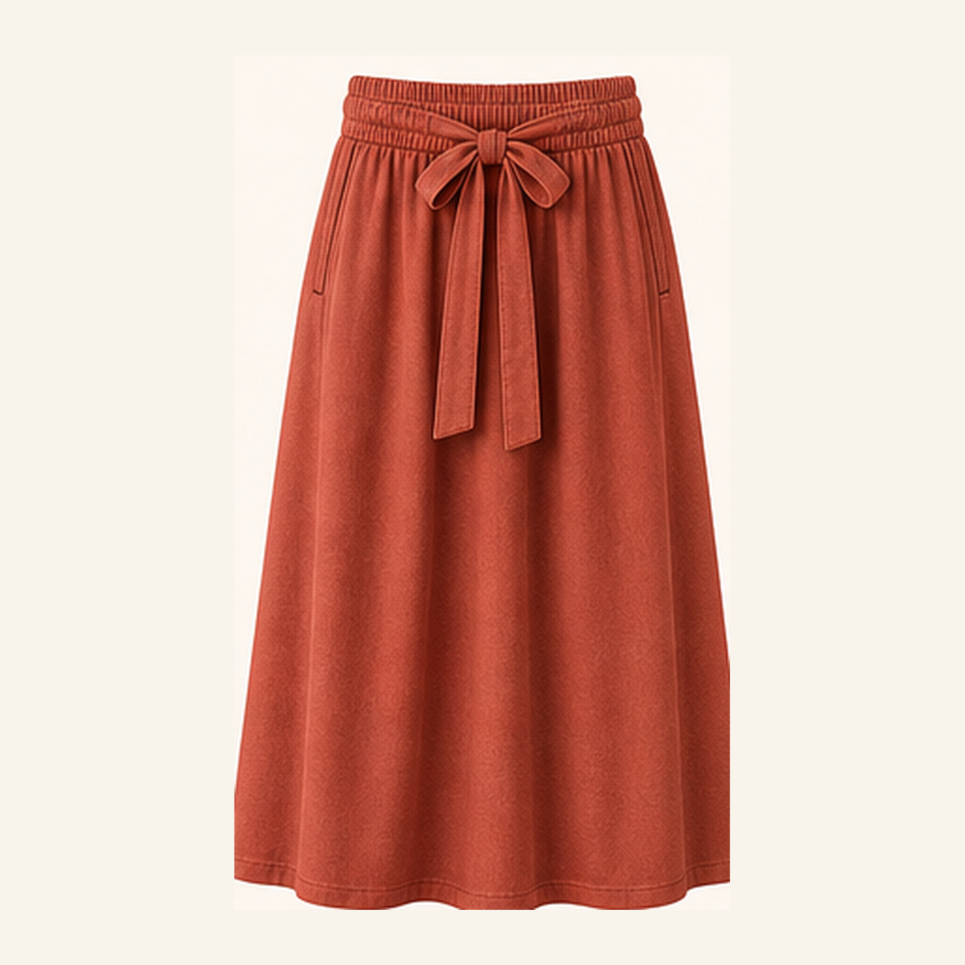 Women's Pull-On Tie Waist Midi A-Line Skirts