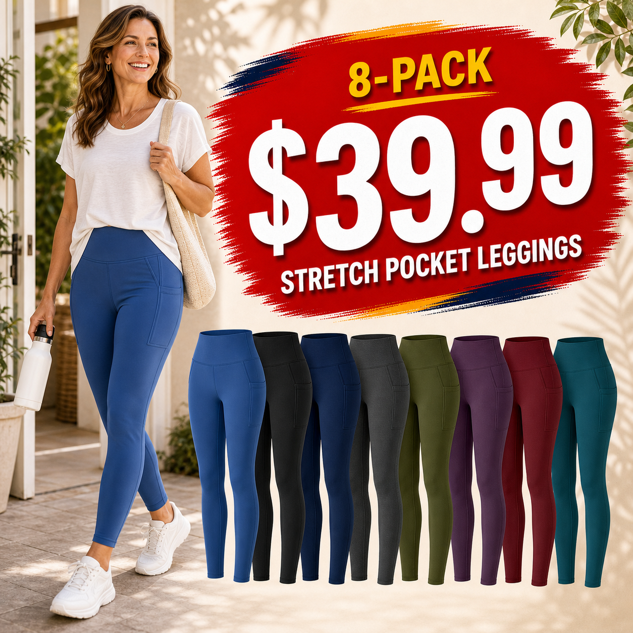 Women's High-Waist Pocket Stretch Leggings