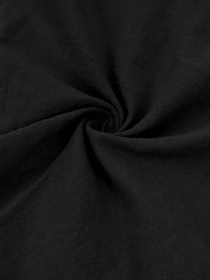 Men's Linen Casual Long Sleeve Polo Shirt