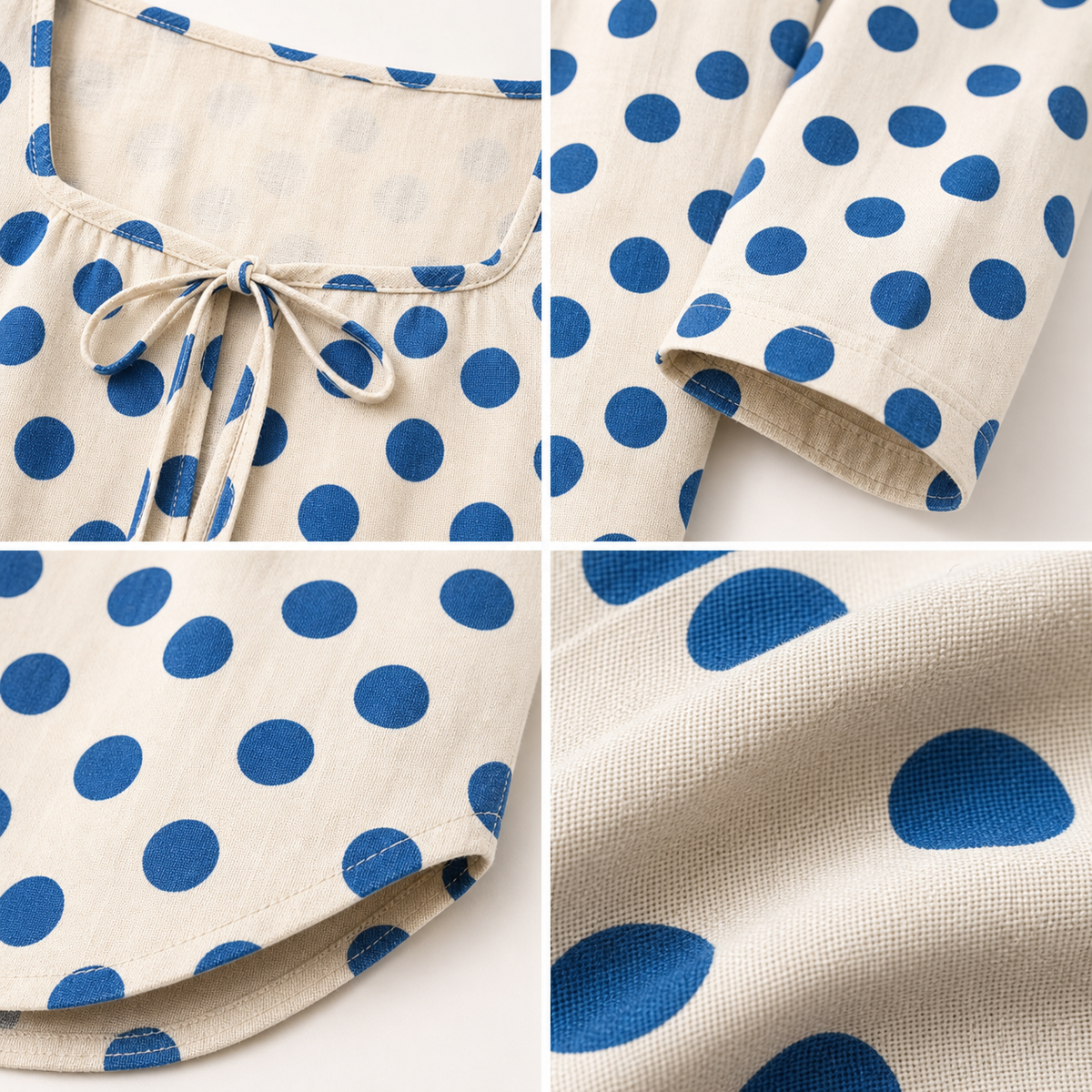 T3u0716001 square neckline tie sleeve hem and fabric details