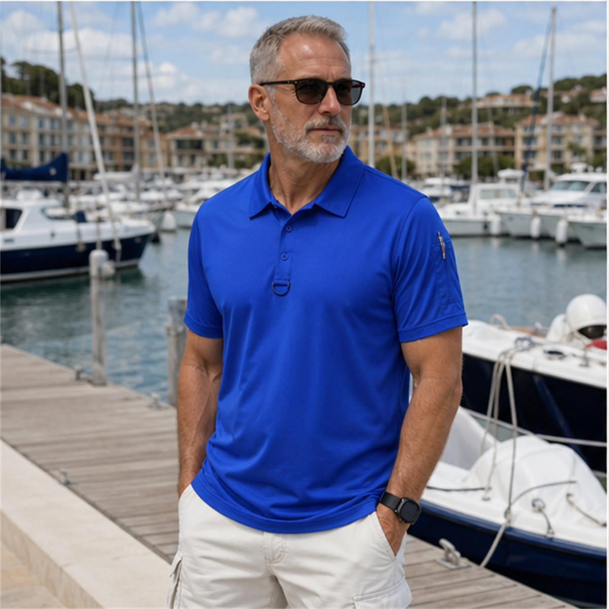 T3u0731002 Photo client Polo pour hommes bleu royal