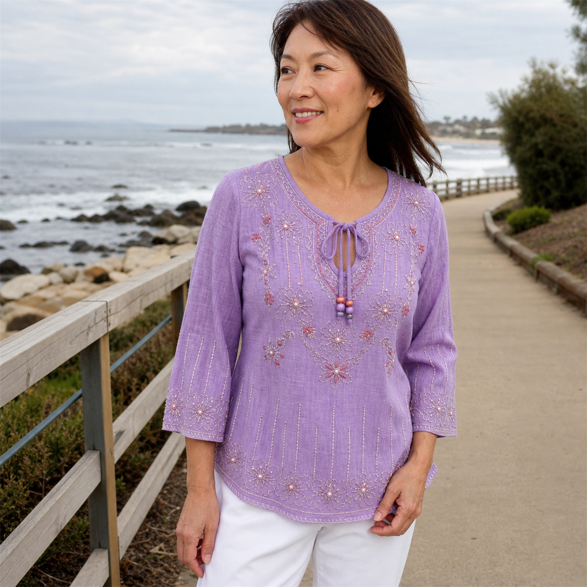 T3u0730001 Lavender blouse outfit inspiration