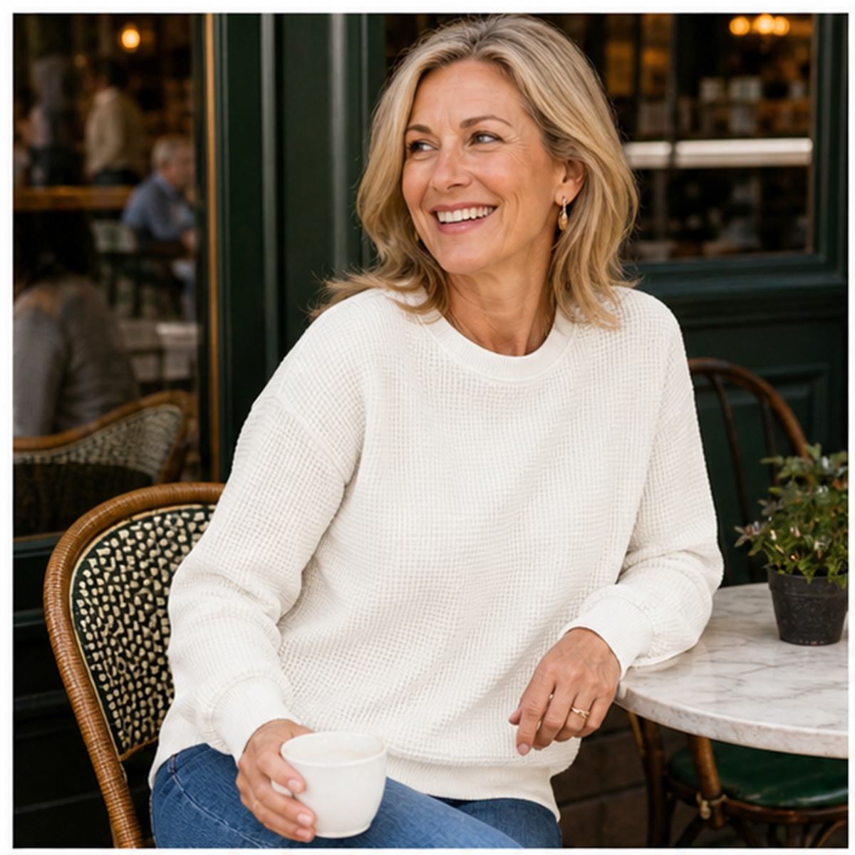 T3u0730002 Cream waffle sweatshirt outfit