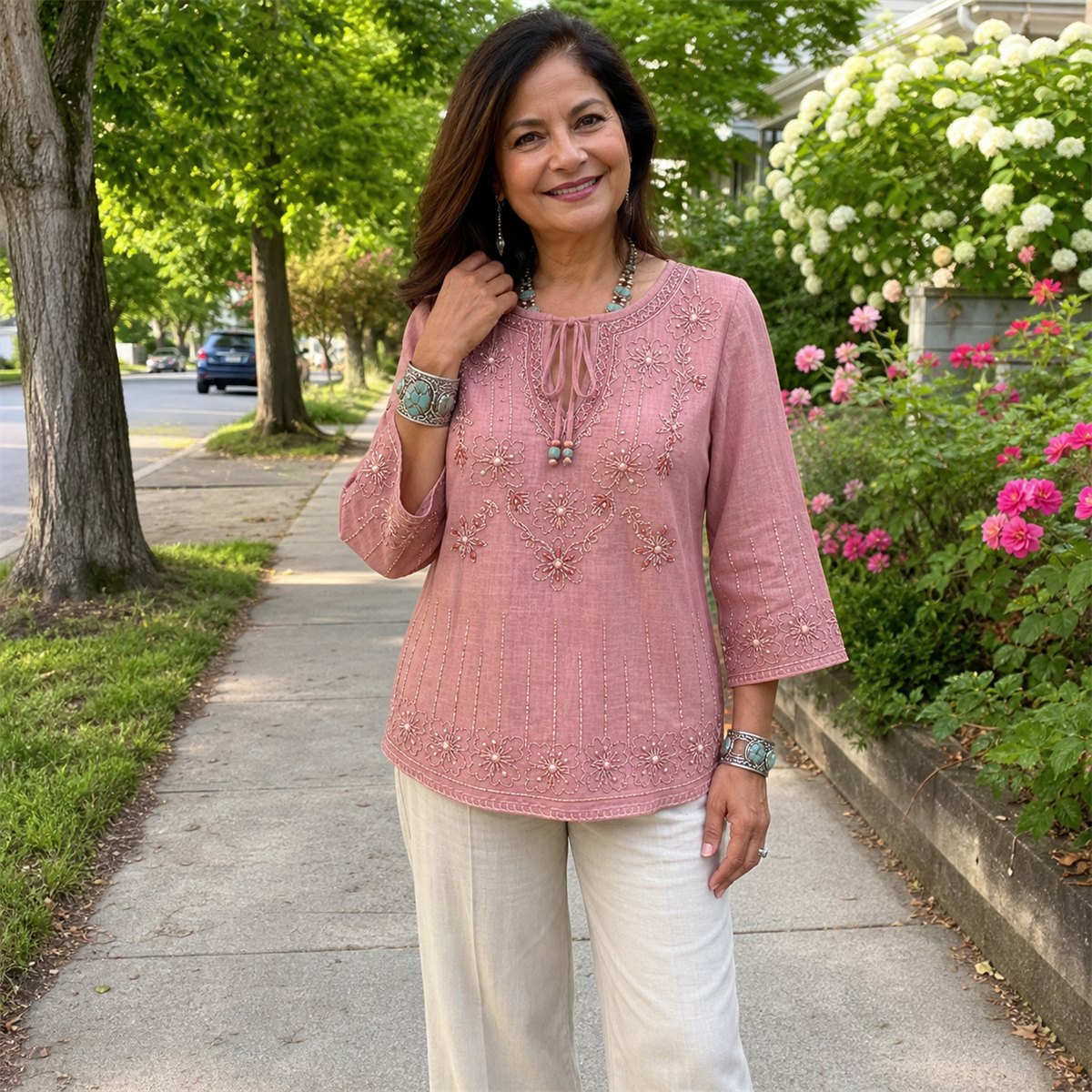 T3u0730001 Dusty Rose blouse outfit inspiration