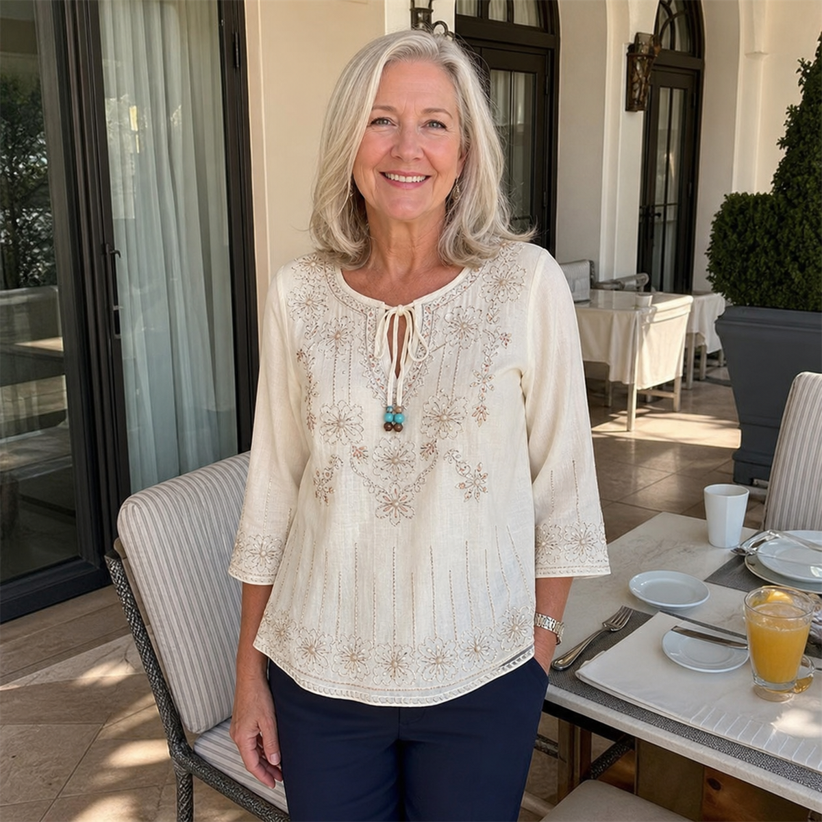 T3u0730001 Ivory blouse outfit inspiration