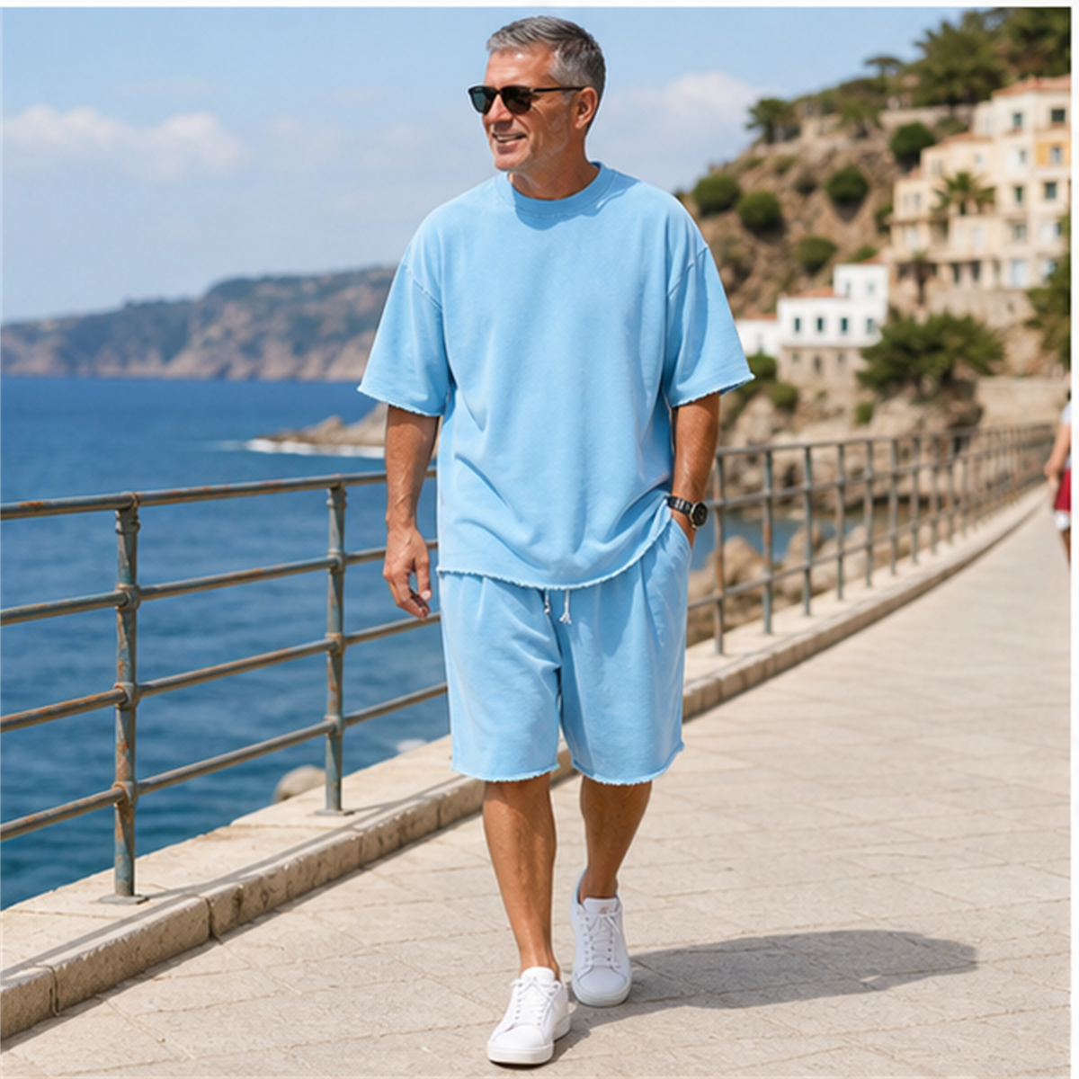 T3u0731001 Sky Blue two-piece set outfit
