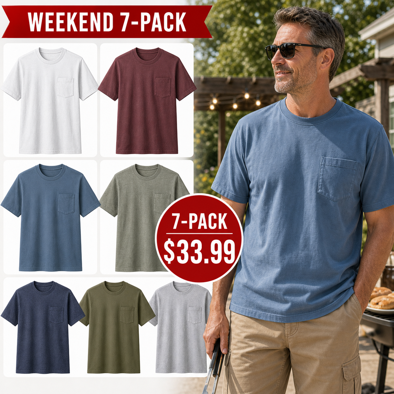 Men's Heavyweight Loose-Fit Pocket T-Shirts