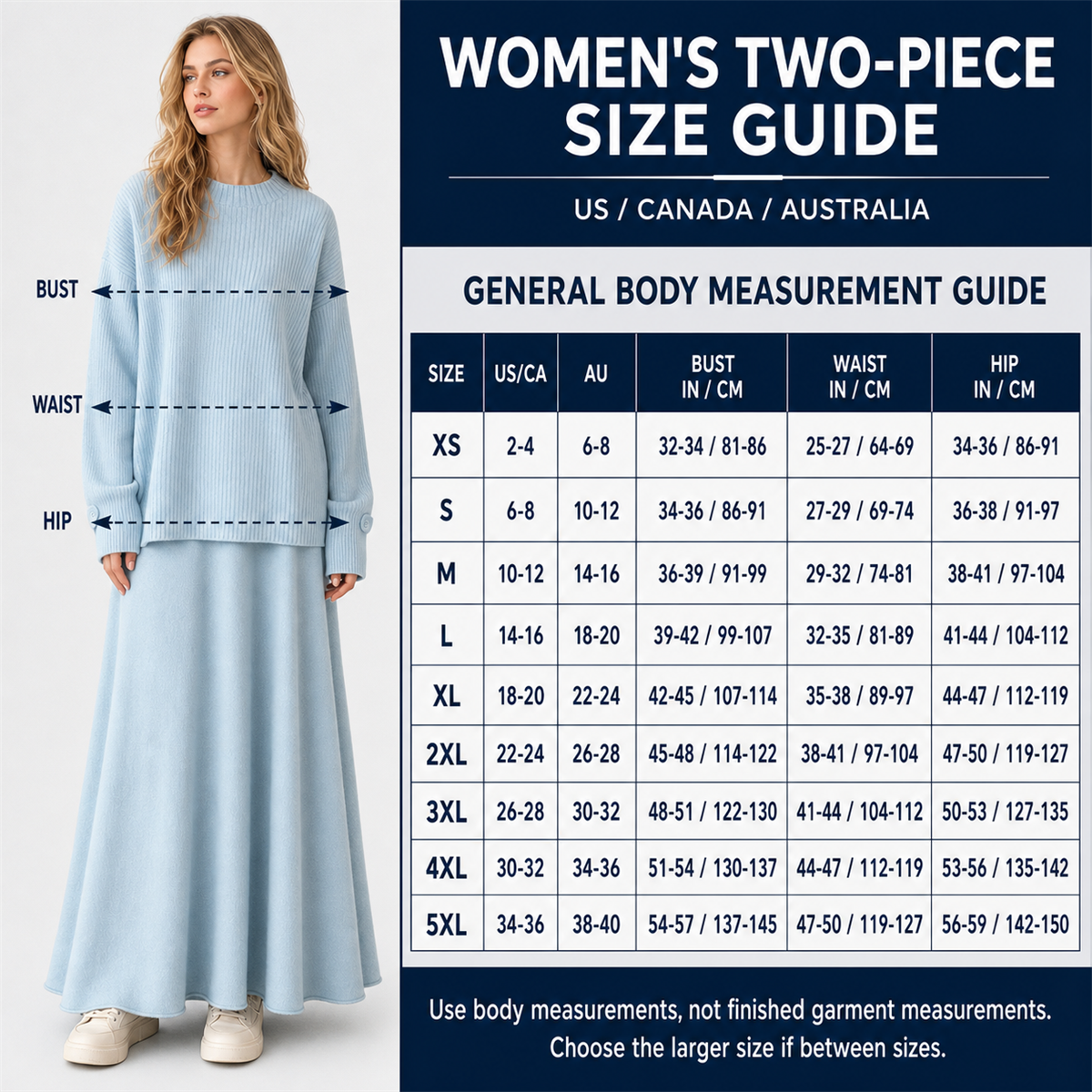 T3u0805004 US Canada Australia size guide