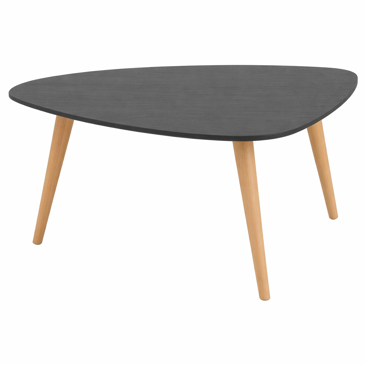 Moderner Couchtisch in organischer Form mit Holzplatte und schraegen Beinen fuer Wohnzimmer-avqira