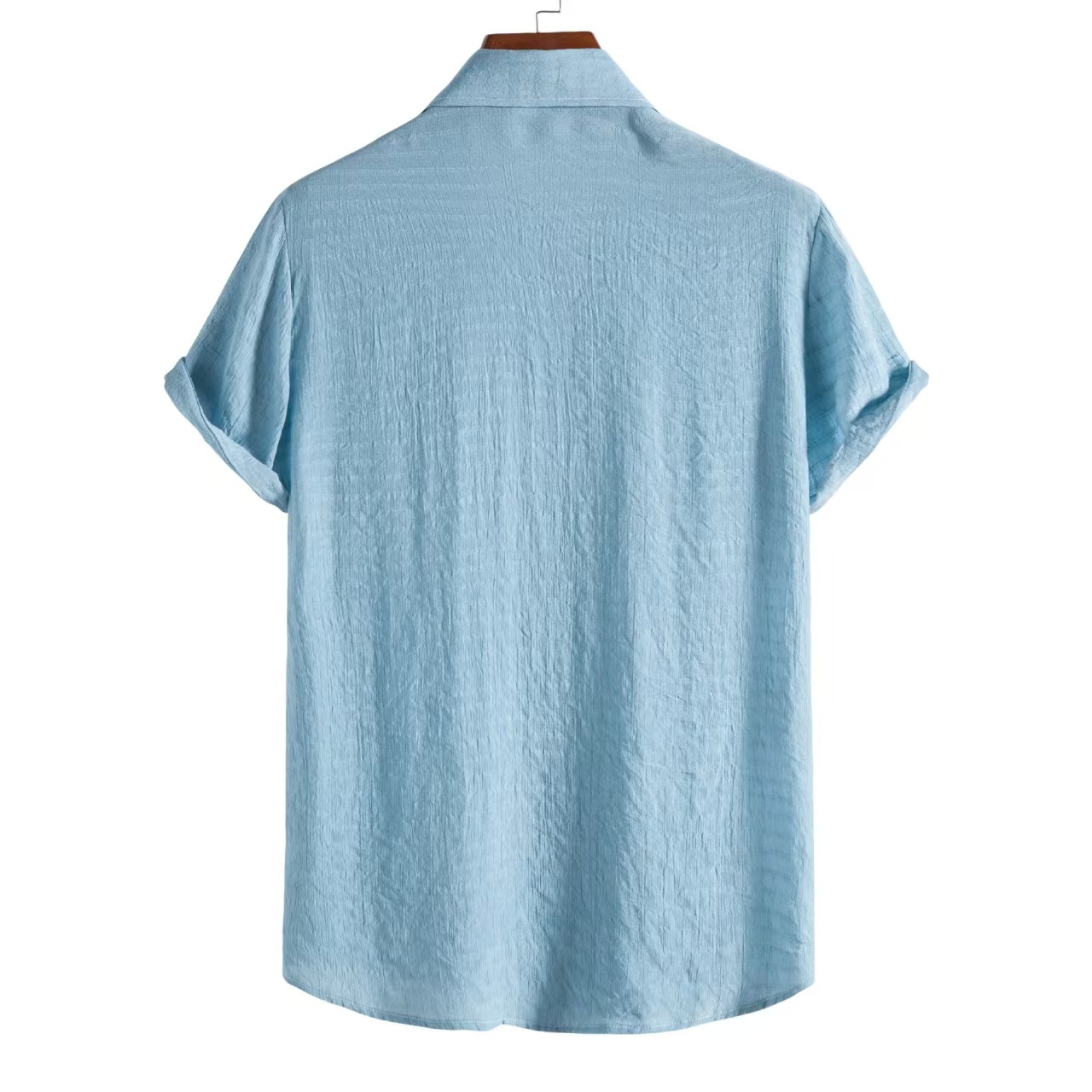 Men’s Linen-Blend Short-Sleeve Button-Down Shirt