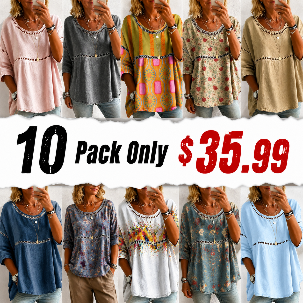 New Arrivals🔥 Women's Vintage Abstrct Casual Loose Blouse Shirt