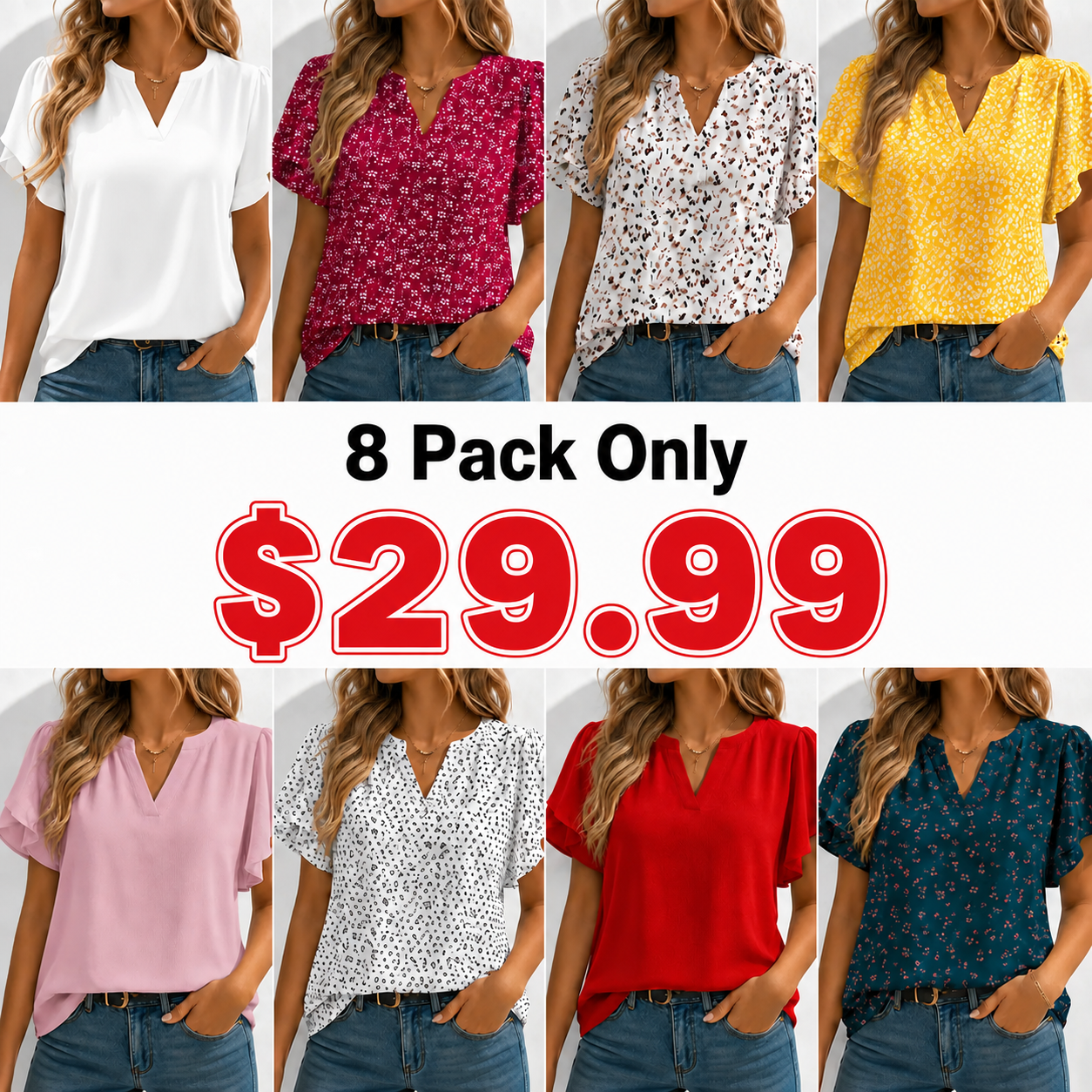 Womens Dressy Casual Shirts Short Sleeve V Neck Work Blouse Business Casual Summer Chiffon Tops