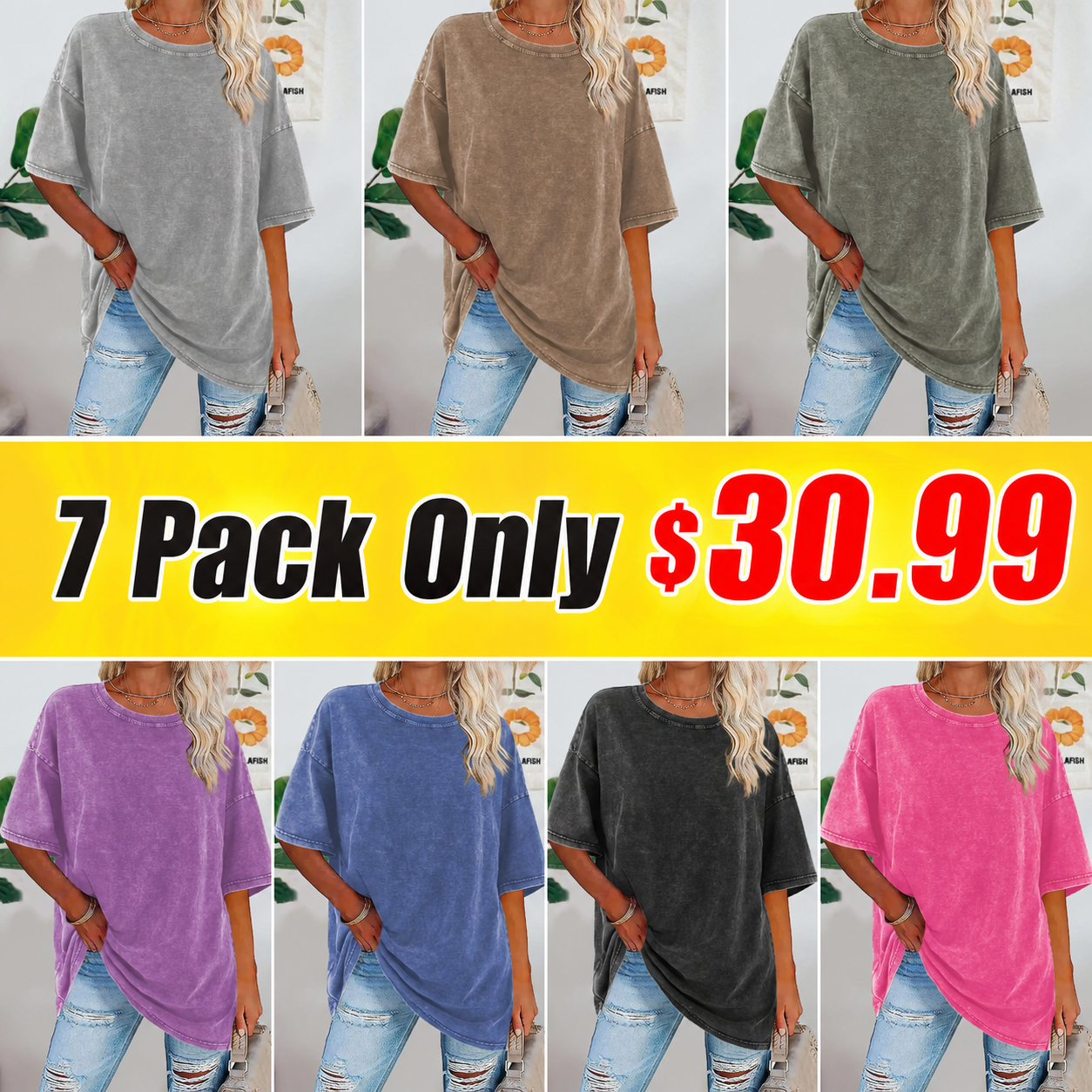Acid Washed T-Shirts for Women