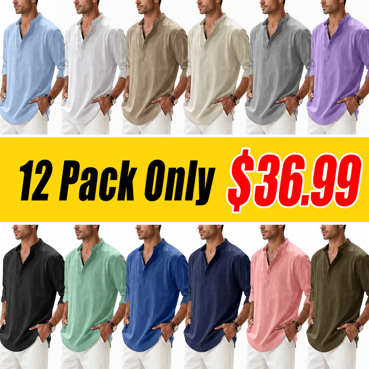 50% Off Today! – Men's Breathable Linen Polo – Lightweight & Shape-Retaining