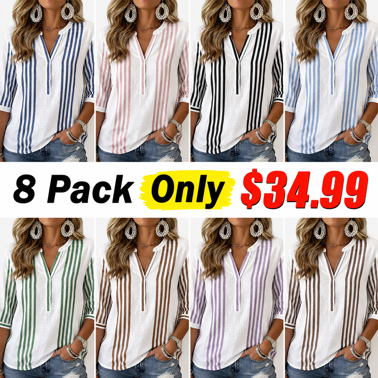 Women'S Casual Cotton Linen Top